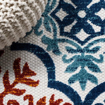 Cassis Ornate Ogee Trellis High-low Indoor/outdoor Area Rug